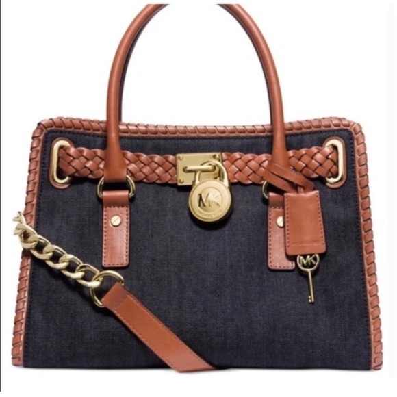 Michael Kors Hamilton Denim Bag - Picture 1 of 8